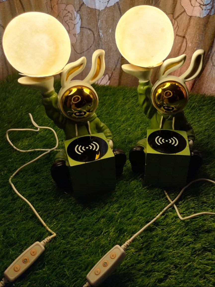 Astronaut Bunny Moon Lamp – Modern LED Night Light for Home Decor