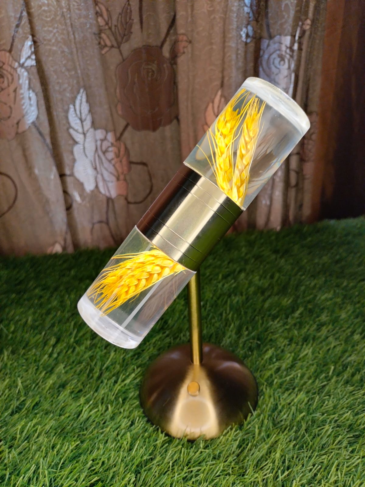 Golden Wheat LED Lamp – Rechargeable Modern Acrylic Table Light for Home Decor