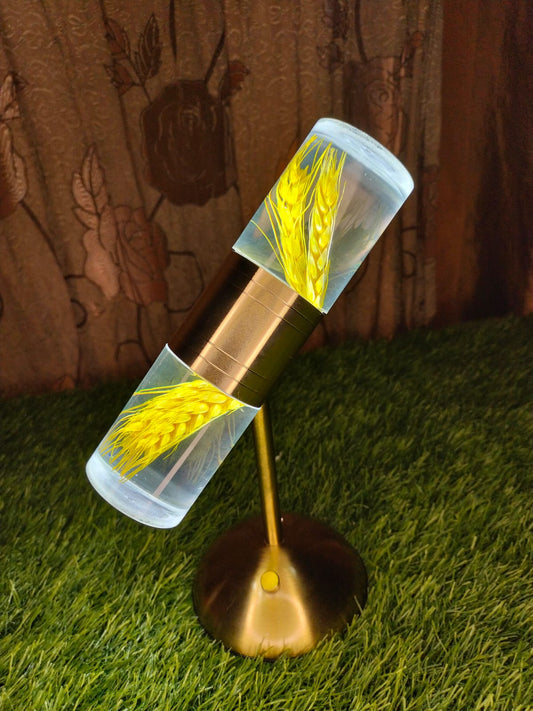 Golden Wheat LED Lamp – Rechargeable Modern Acrylic Table Light for Home Decor