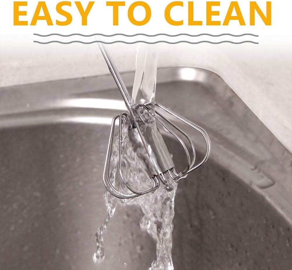 Effortless Mixing: The Semi-Automatic Stainless Steel Rotary Whisk