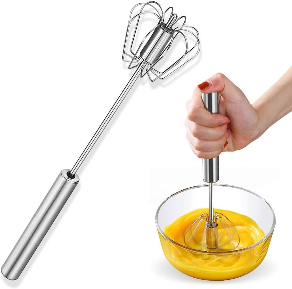 Effortless Mixing: The Semi-Automatic Stainless Steel Rotary Whisk