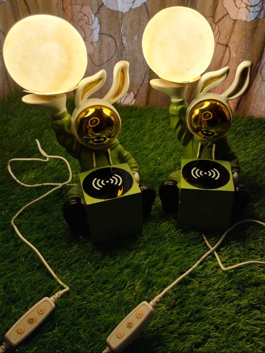 Astronaut Bunny Moon Lamp – Modern LED Night Light for Home Decor
