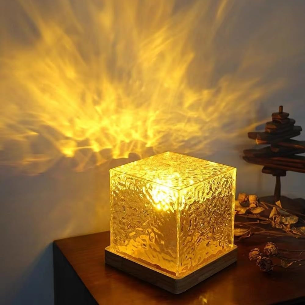 Crystal Flame Effect LED Night Lamp