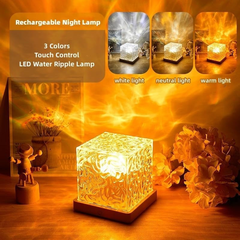Crystal Flame Effect LED Night Lamp
