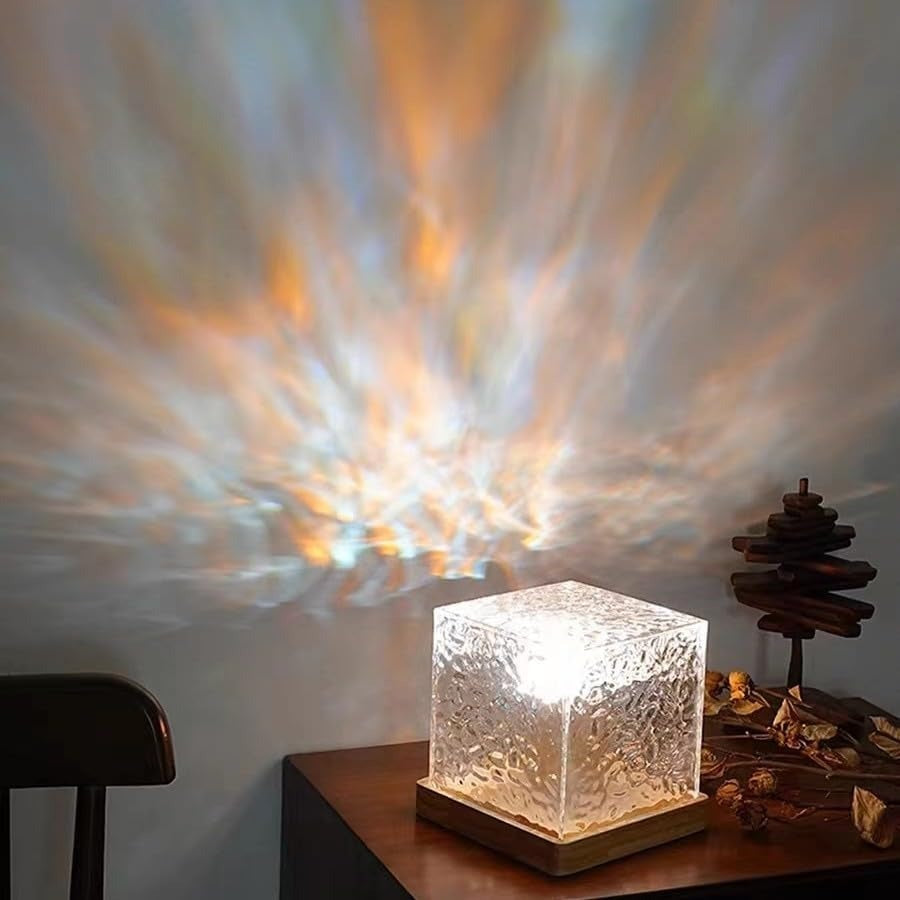 Crystal Flame Effect LED Night Lamp