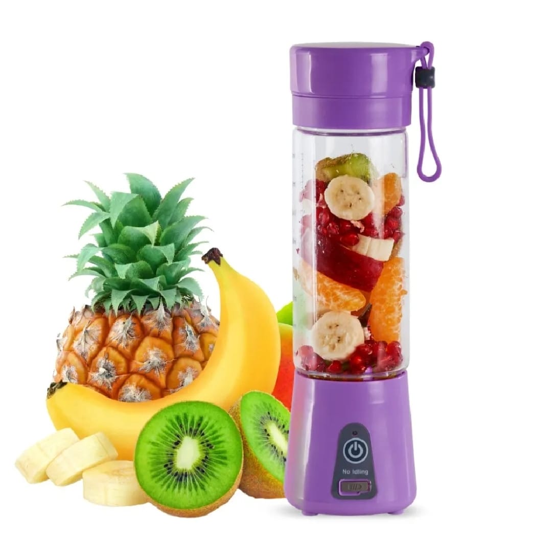 Portable USB Rechargeable Juicer Blender – Travel Friendly Smoothie Maker | Mini Fruit Mixer for Home, Office & Gym