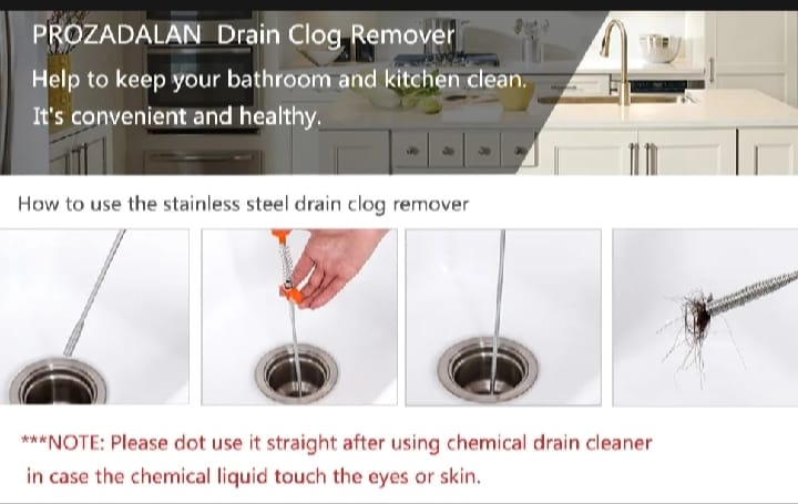 Drain Pipe Cleaner – Flexible Four-Claw Grabber Tool for Clogged Sinks & Drains