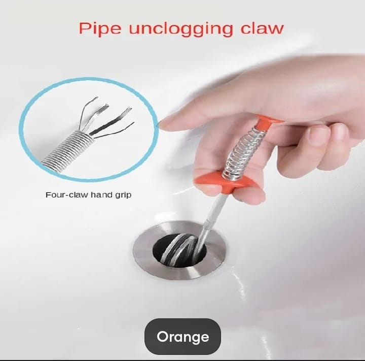 Drain Pipe Cleaner – Flexible Four-Claw Grabber Tool for Clogged Sinks & Drains