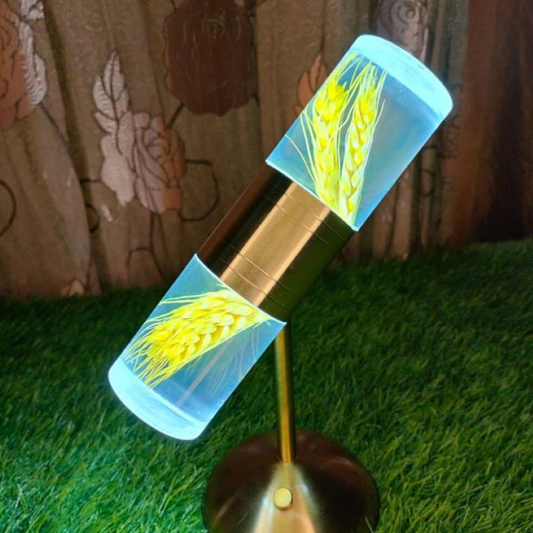 Golden Wheat LED Lamp – Rechargeable Modern Acrylic Table Light for Home Decor