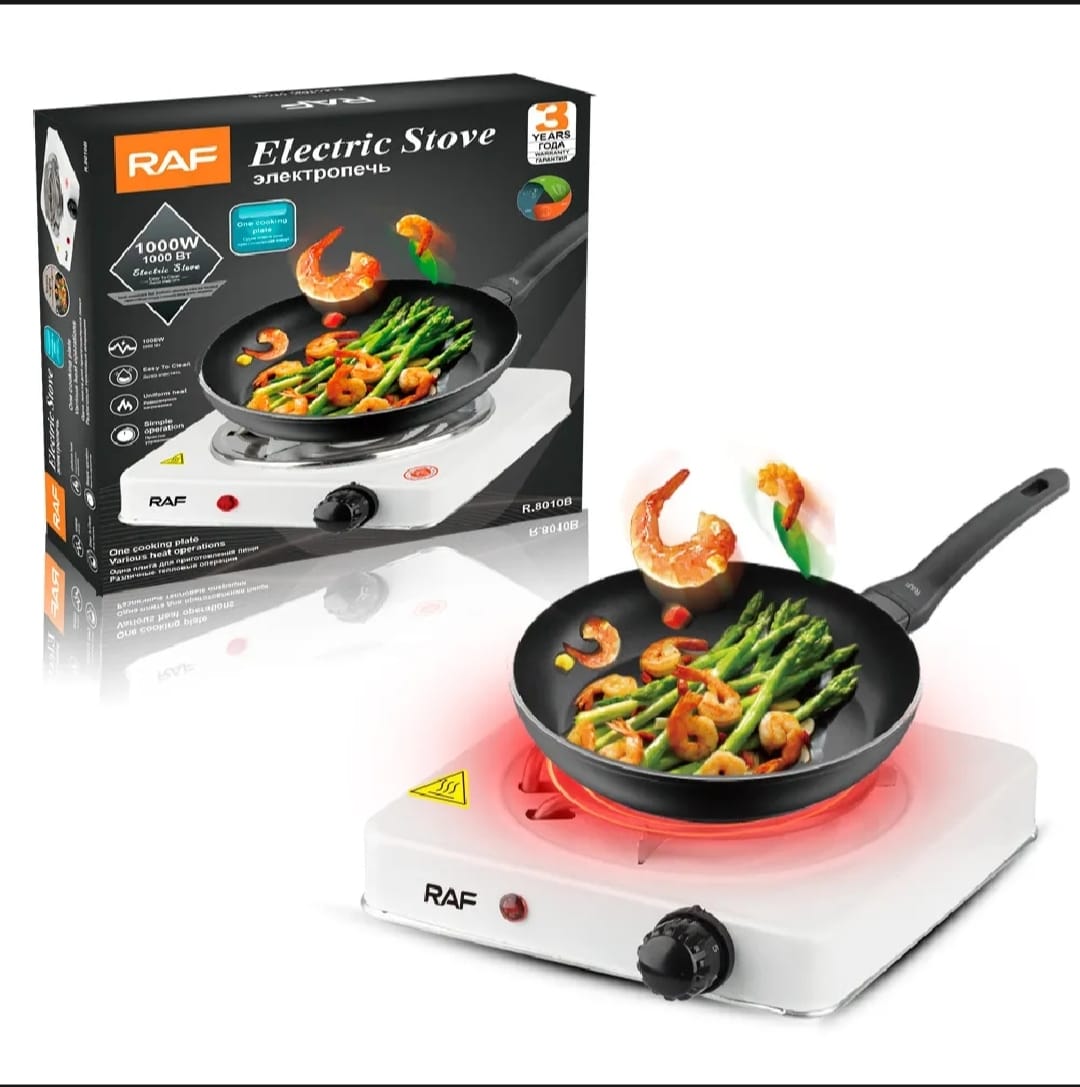 RAF Electric Stove 1000W (Adjustable Power) – Fast Heating Single Burner | Portable Electric Hot Plate for Home & Travel